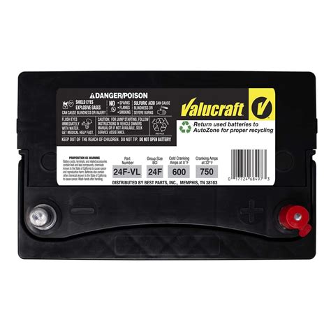 24f vl battery - Valucraft Battery BCI Group Size 24F 600 CCA 24F-VL $ 129. 99 +$22.00 Refundable Core Deposit. Part # 24F-VL. SKU # 960062. 1-Year Warranty.